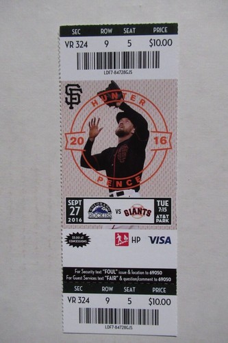 Giants rockies 27 2016 - vs, 9/27/2016